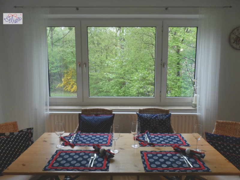 Blaudruck Tischdecken und Servietten